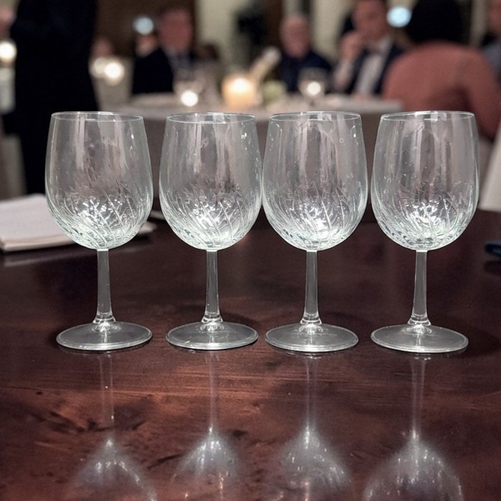 Royal‎ Leerdam Radiance Pattern Wine Glasses, Set of 4, Replacement Stemware